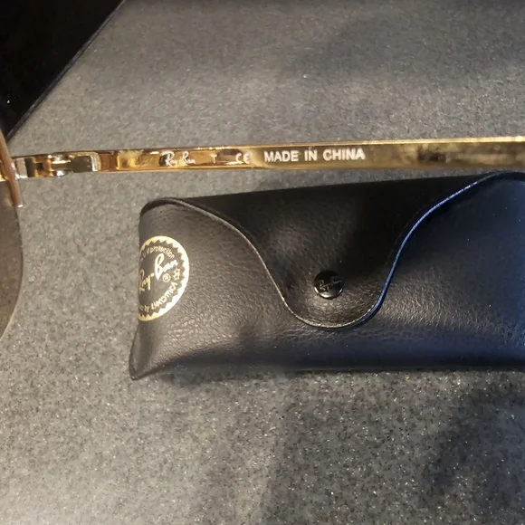 Ray-Ban Gold Aviator Sunglasses with Brown Lenses - Picture 6 of 6